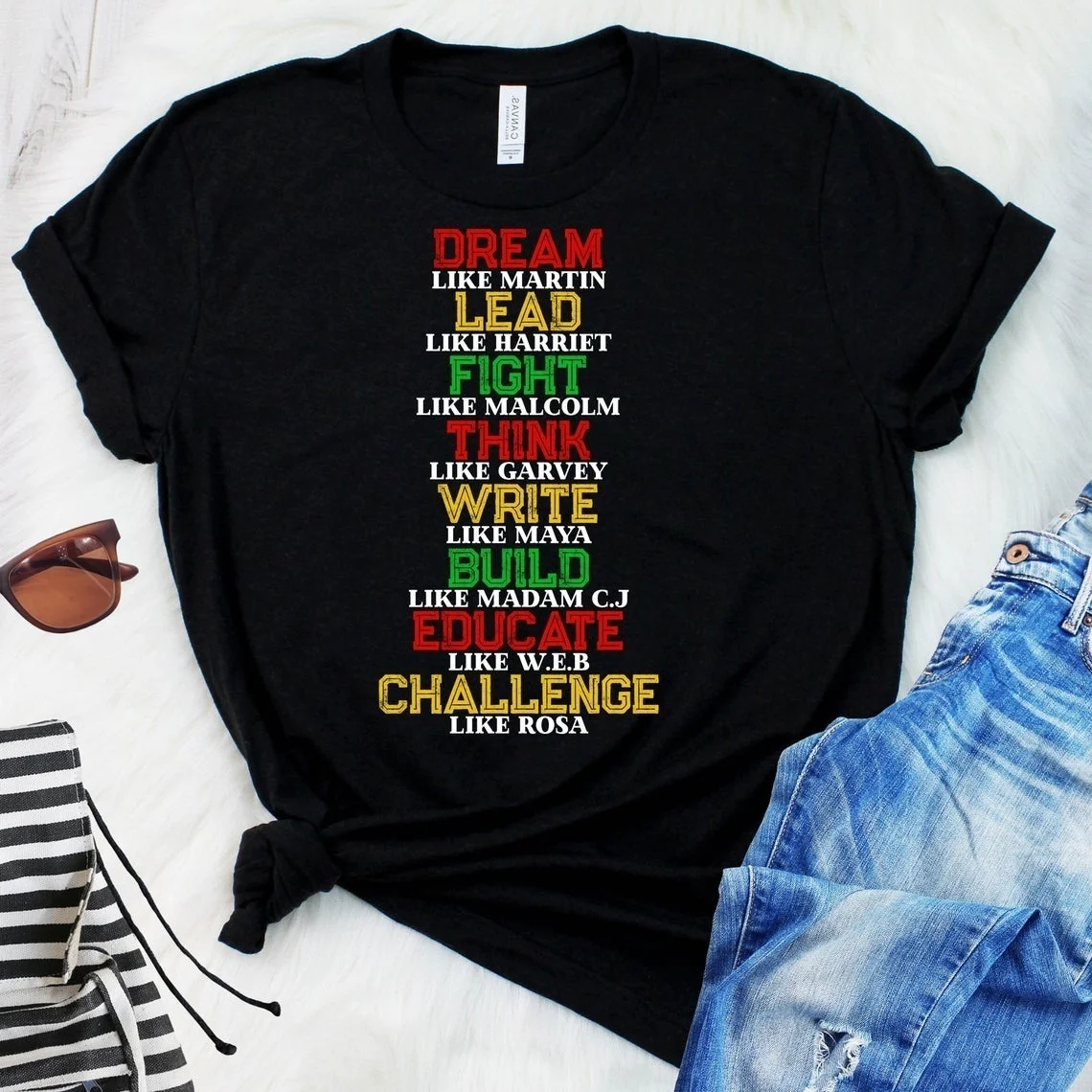 kuakuayu HJN Black History Quote Color America Black People Juneteenth Day's Shirt Unisex Tops Tees Short Sleeve Cotton Top