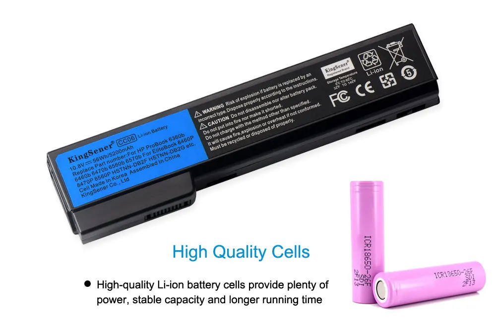 KingSener CC06 Laptop Battery For Hp ProBook 6460b 6470b 6560b 6570b 6360b EliteBook 8460p 8470p 8560p 8460w 8470w 8570p