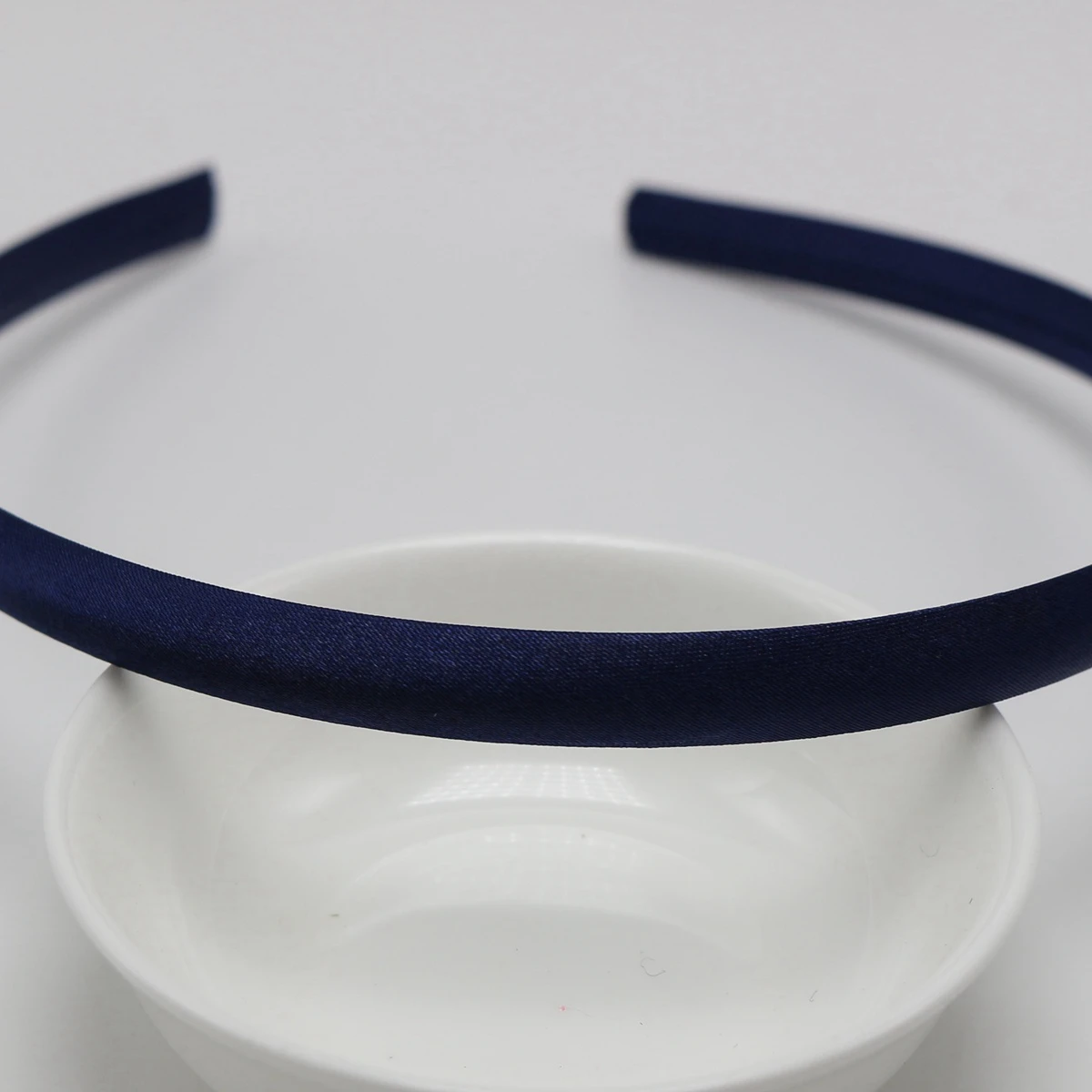 10 Navy Blue Plastic Headband Covered Satin Hair Band 9mm for DIY Craft