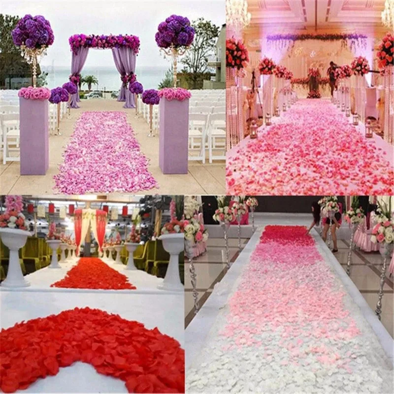 500pcs Artificial Silk Rose Flower Petals Leaves Wedding Ceremony Gift Wrap Stuffers Decorations Rose Petals White Valentine 50%