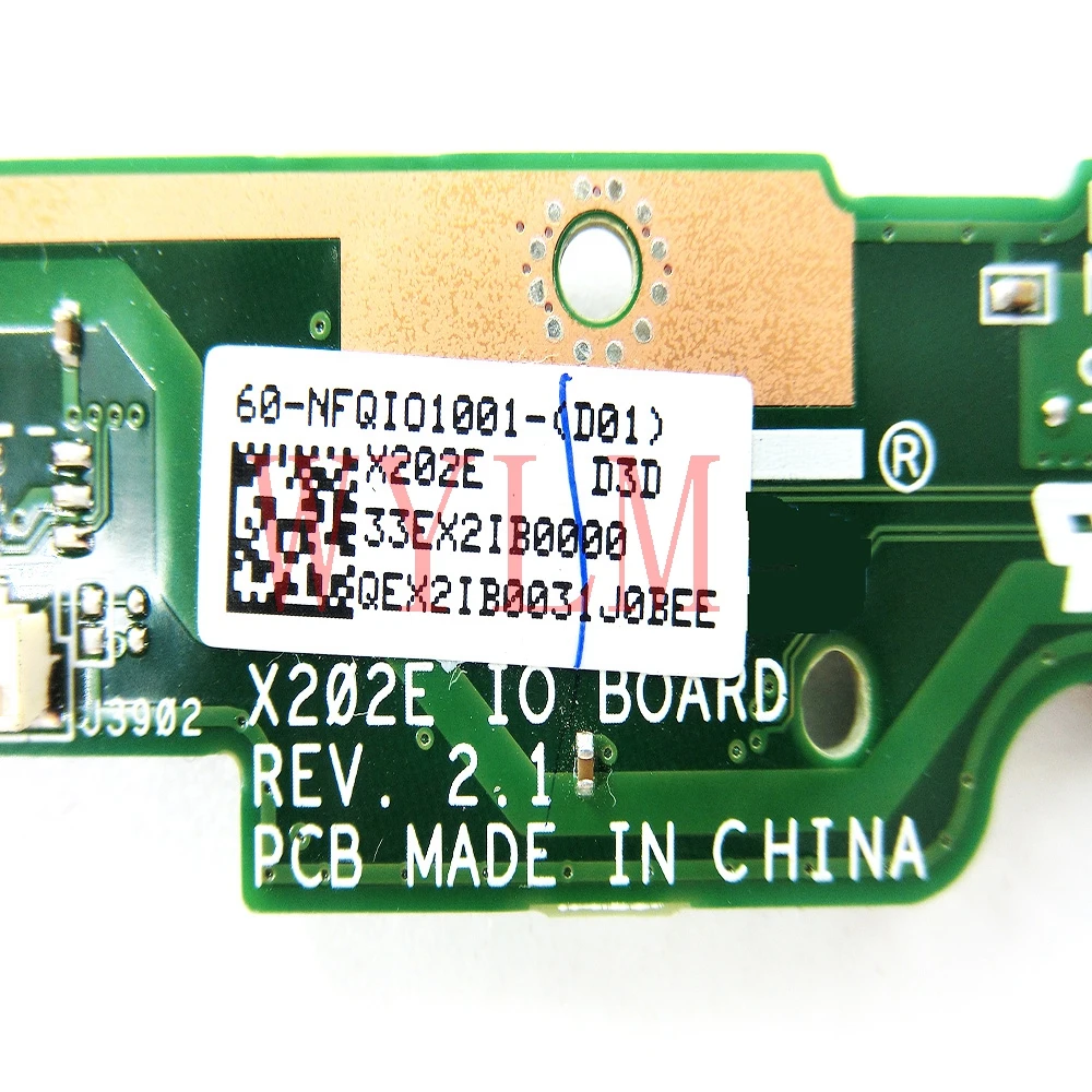 Used X202E IO_BOARD For ASUS S200 S200E X202 X202E X201EP X201EV X201E USB AUDIO SD CARD BOARD DC Power Jack Board