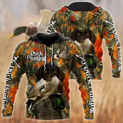 Duck Hunting Labrador Orange Camo 3D Printed Mens Autumn Hoodies Sweatshirt Unisex Streetwear Casual Zip Jacket Pullover KJ482