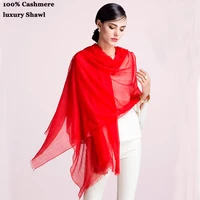 400S/Class 100%Cashmere Scarf Luxury brand Women Fashion Ring Cashmere Shawl Thin Summer Winter  Ladies Soft Long Cashmere Scarf - Image 3
