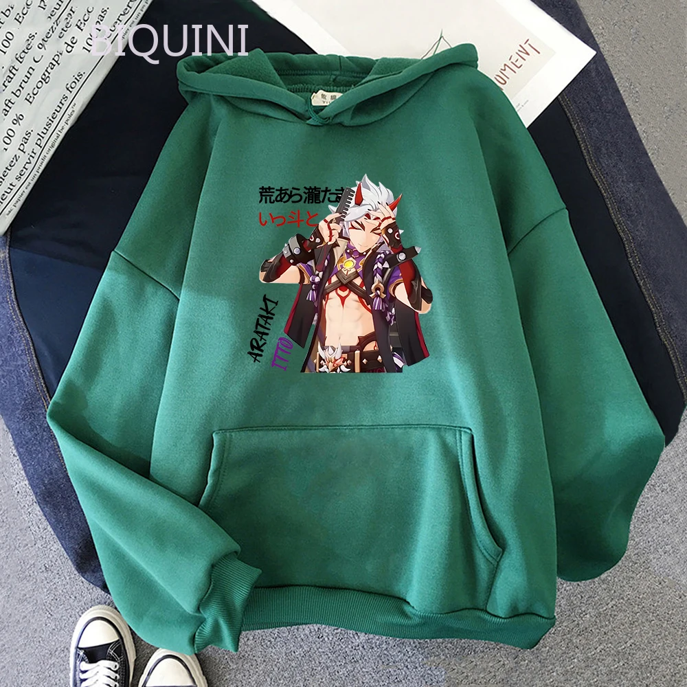 Genshin Impact Hoodies Women Arataki Itto Hoodie Graphic Streetwear Oversize Casual Unisex Men Harajuku Anime Sweatshirt Clothes