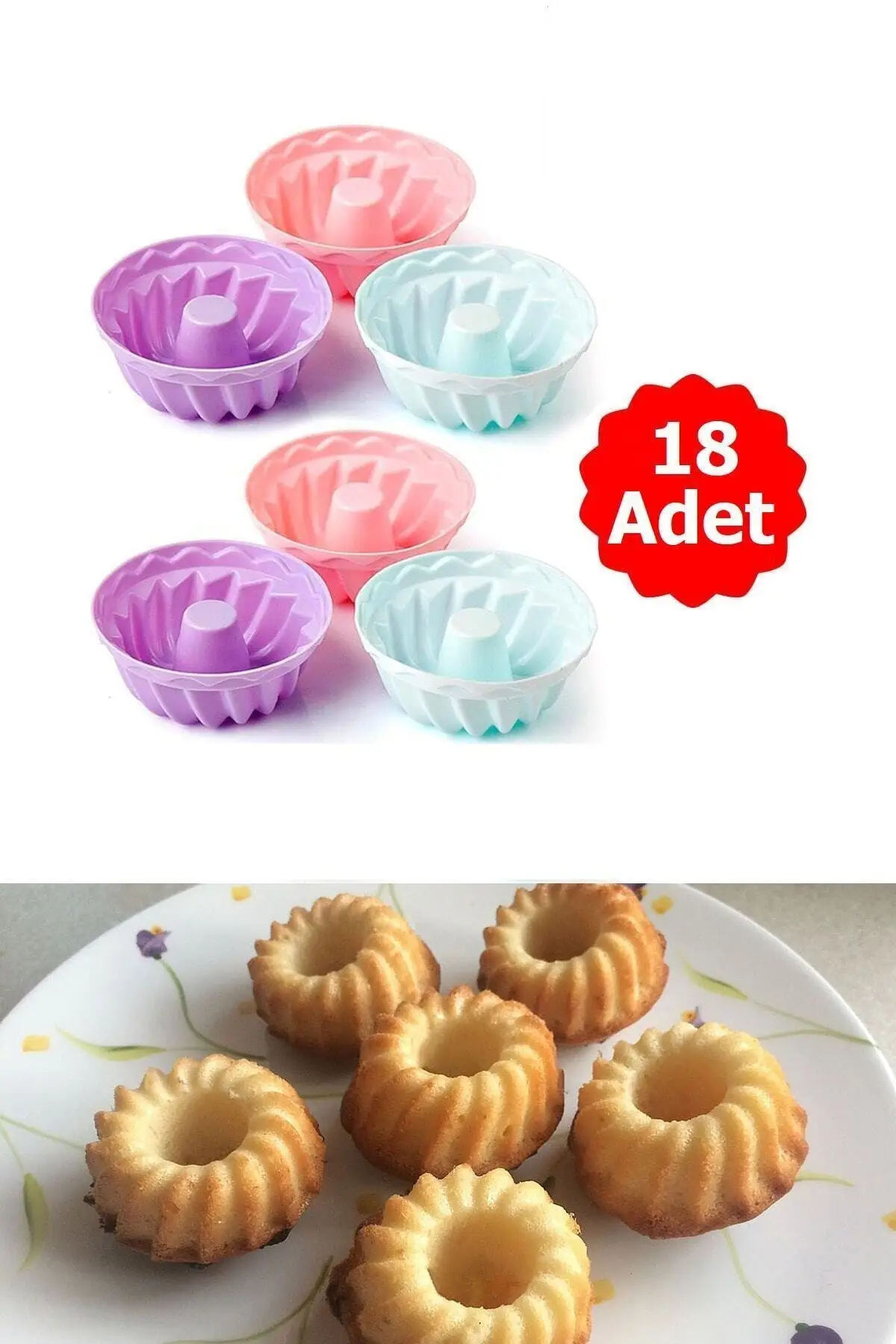 Silicone Mini Cake Mold 18 Piece Muffin Cake Mold Kitchen