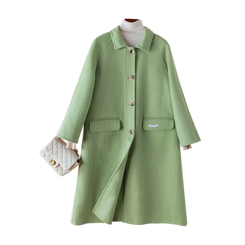 Elegant Autumn 100% Spring Wool Coat Female Korean Vintage Both Side Woolen Jacket Women Manteau Femme Hiver 2020 Blend Coat 892