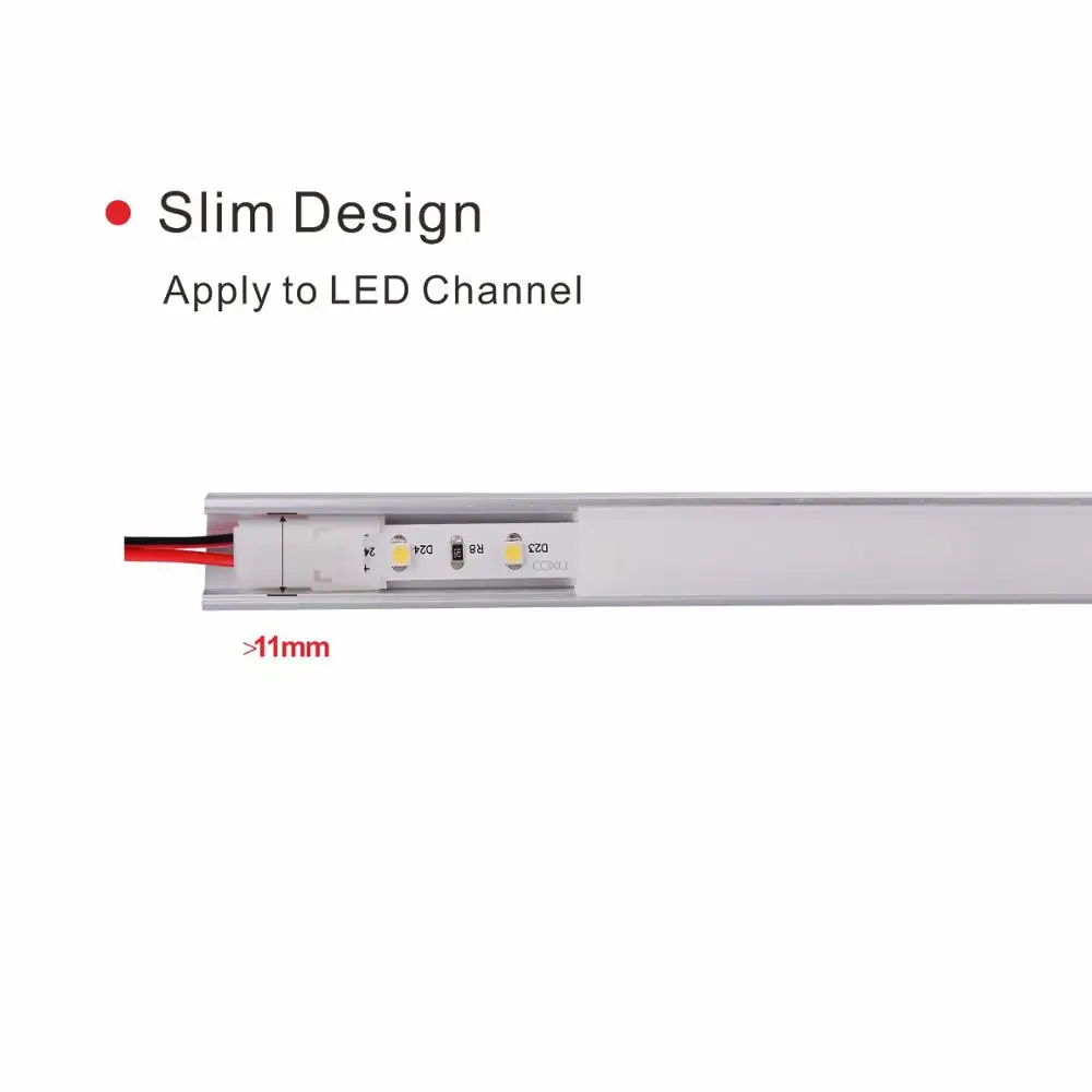 10pcs 8mm 2pin LED Strip Connector with Wire Stable Quick Connector for 2835 3528 5050 LED Lights Strip to Power Connector