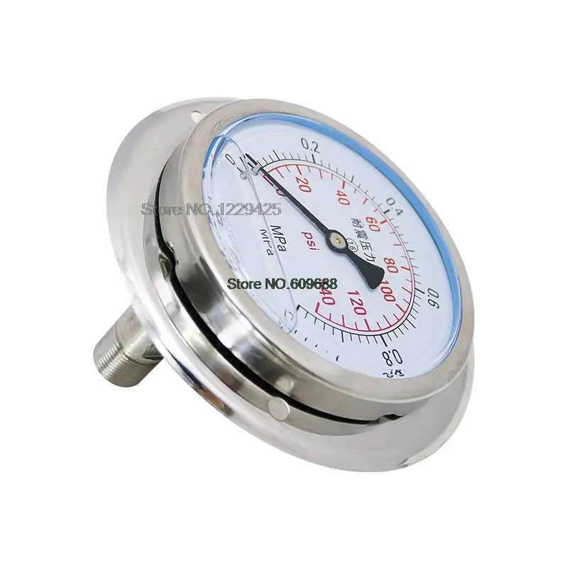 Stainless Steel Shock-proof Pressure Gauge YN100ZTBF Oil Hydraulic Pressure High Temperature Resistance Corrosion Resisting