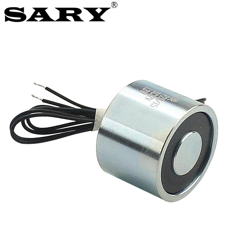 DC 12V round electromagnet 24V solenoid coil suction 2.5KG small solenoid magnet