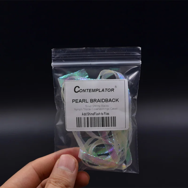 6meter Pearl Braidback Fly Tying Materials Making Shrimp Backs 5mm Pearlescent Braid For Nymph Midge Case Fishing Trout Grayling