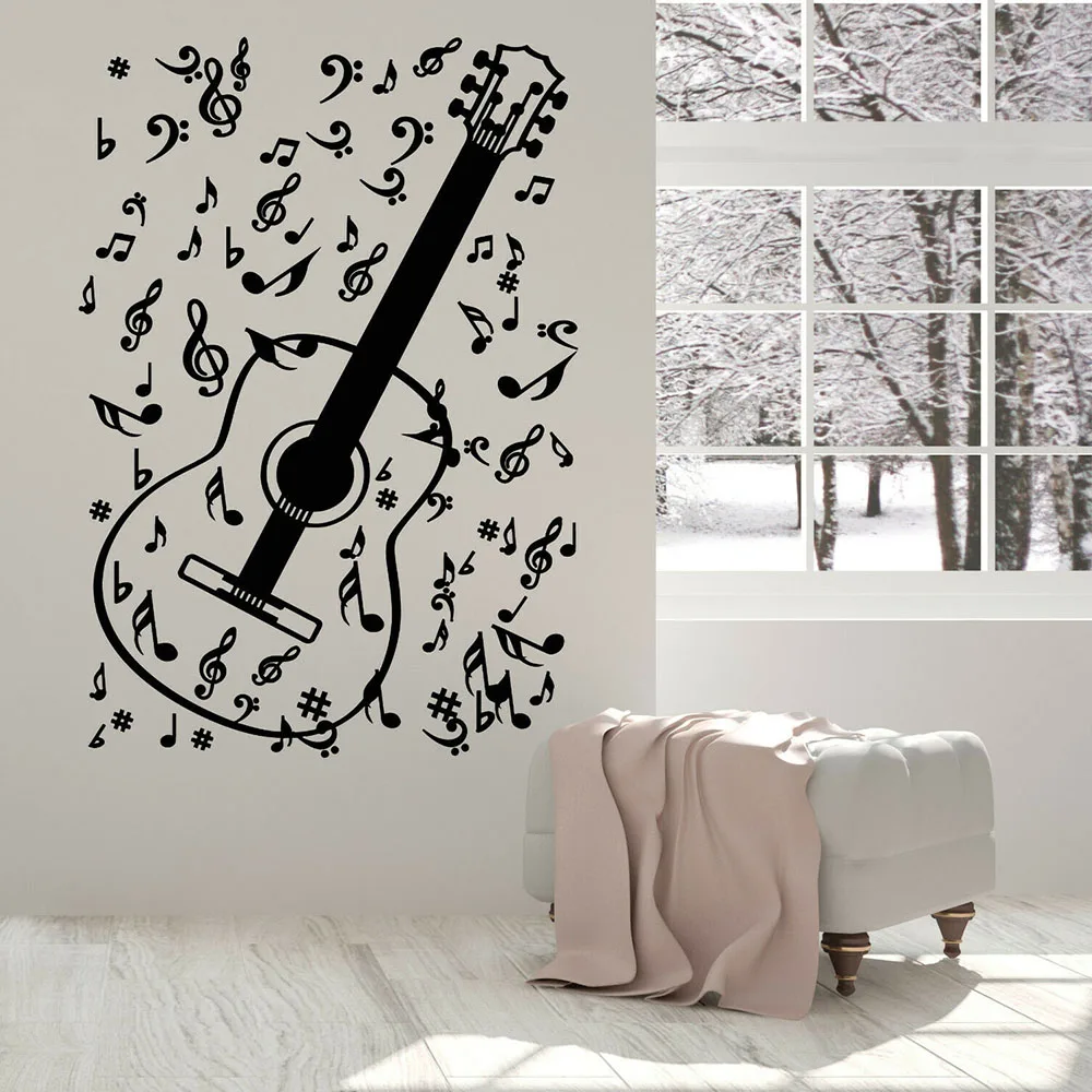 Headphones Music DJ Wall Decal Wall Decal Vinyl Wall Sticker Music Instrument Guitar Musical Notes Home  Stickers Mural G3522