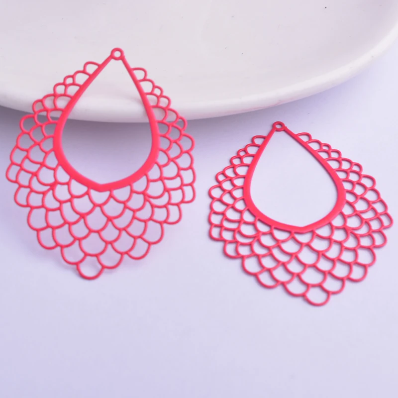 30 Stück AB5513 35*45mm Filigrane Geometrie-Anhänger Metallquasten Anhänger DIY Schmuck Ohrring Herstellung – Detail 9