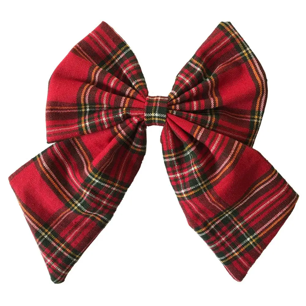 Vintage Plaid Cotton Fabric Hair bows Baby Girls Women hair bow clips Preppy Sailor bows Hair Barrettes Hair Accessories