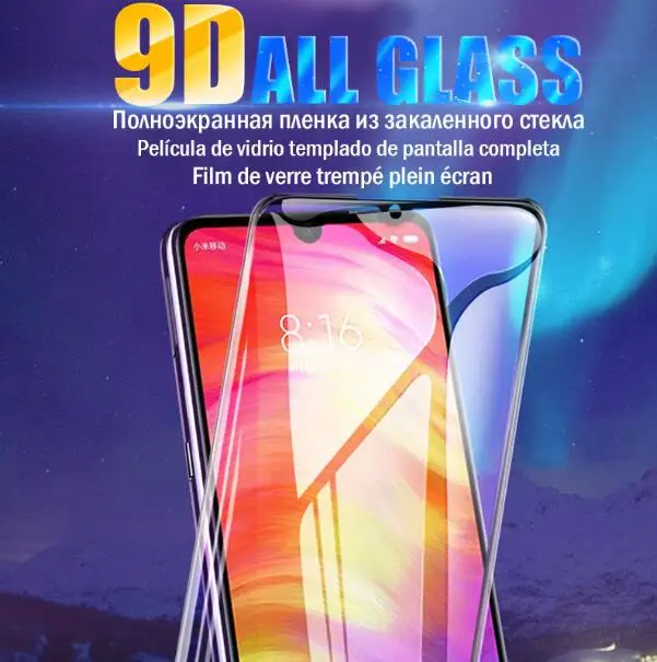 9D full Tempered Glass for xiaomi redmi note7 8 7a 6a k20 pro Protective Glas Screen Protector for xiomi xaomi note 8 pro 6 7 a