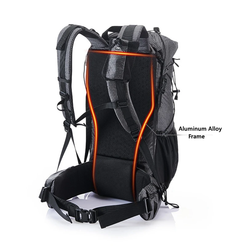 Imagem -04 - Naturehike Acampamento Mochila de Alumínio Quadro Escalada Bolsas 60l Mais 5l Ultraleve Caminhadas Pacotes Bolsa Esportes ao ar Livre à Prova Impermeável Água Nh19bp095