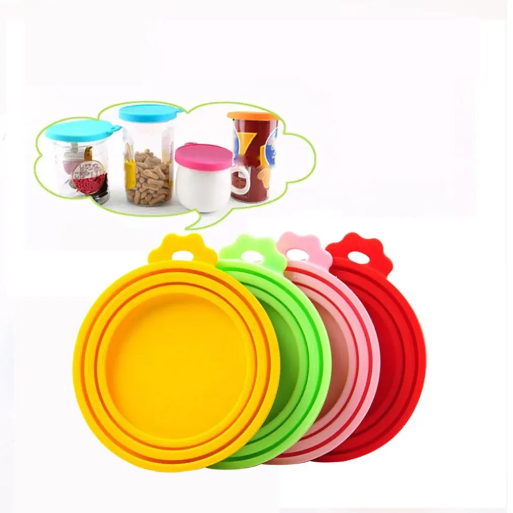 Silicone Fresh-Keeping Cover Multi-Function Pet Silicone Canned Lid Cat Dog Food Seal Cover Fresh Cover Three-In-One