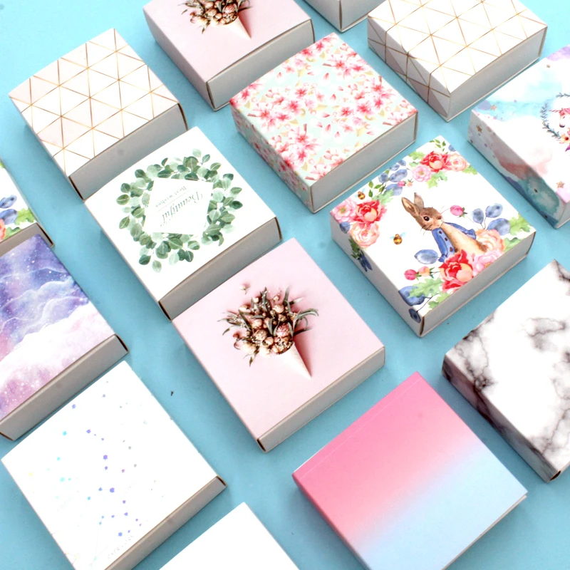

8*8*3CM Floral Gift Paper Box Drawer Design Party Favor Boxes Craft Paper Box Gift Package 100pcs/lot