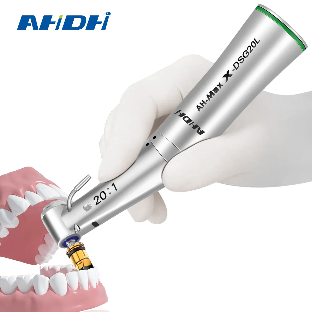 X-DSG20L Detachable 20:1 Slow Speed Contra Angle Implant Handpiece Dental Optical LED Electric Surgical Tools Instrument