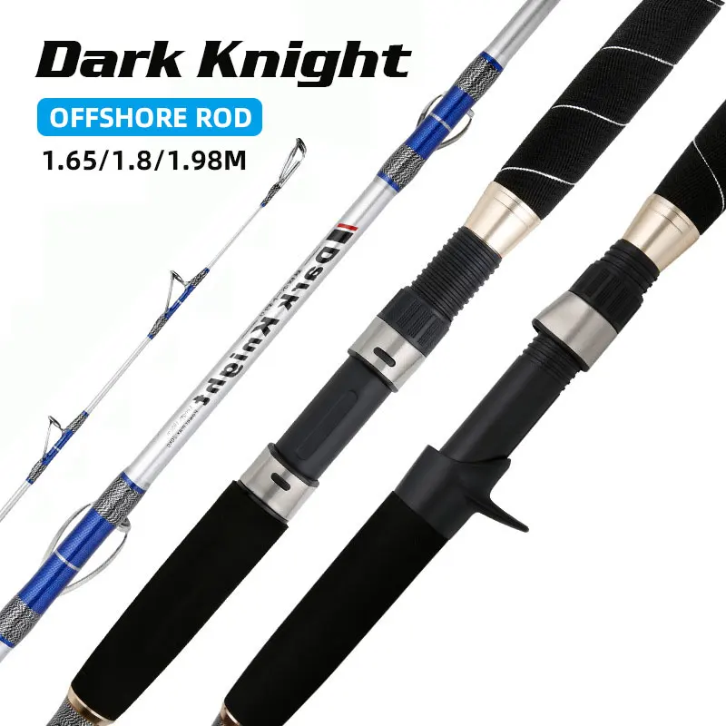 DARK KNIGHT Offshore Jigging Rod 1.65m 1.8m 1.98m 2pcs Lure WT 80-500g 120# Solid Tip Carbon Offshore Boat Fishing Rod Lure Rods