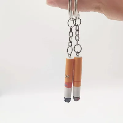 Creative personality pendant simulation plastic long smoke short smoke key ring bag pendant spot wholesale