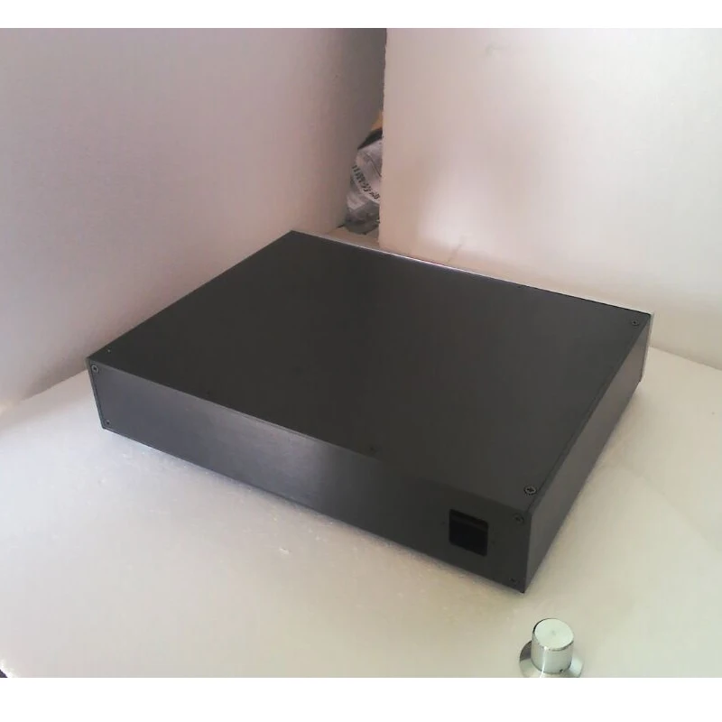 อลูมิเนียมPower Amplifierแชสซี3807 Preampกรณีเชลล์Audioกล่องเครื่องขยายเสียงEnclosureลูกบิด380*72*288มม.