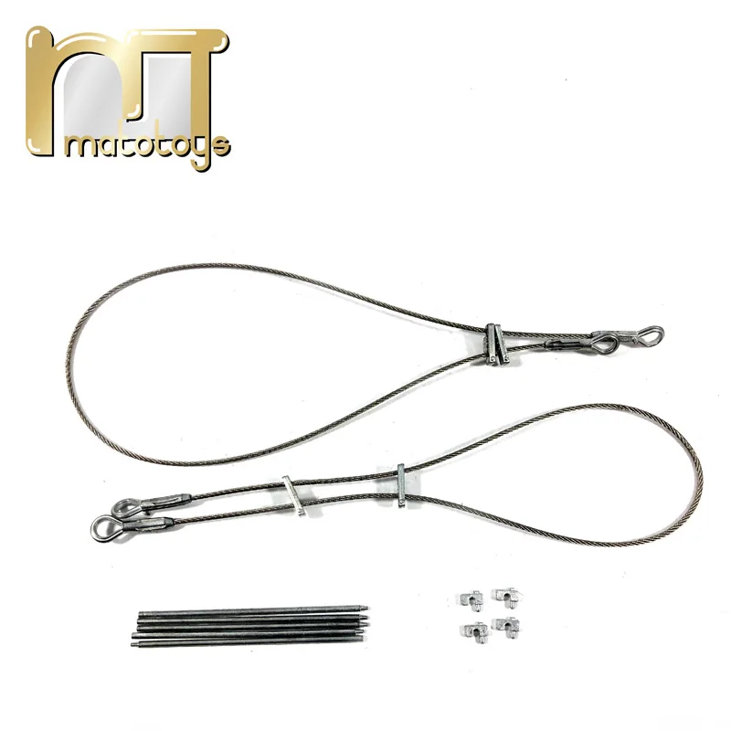 Mato Metal Towing Cable with Clamps Gun Cleaners for 1/16 1:16 RC Germany King Tiger Tank