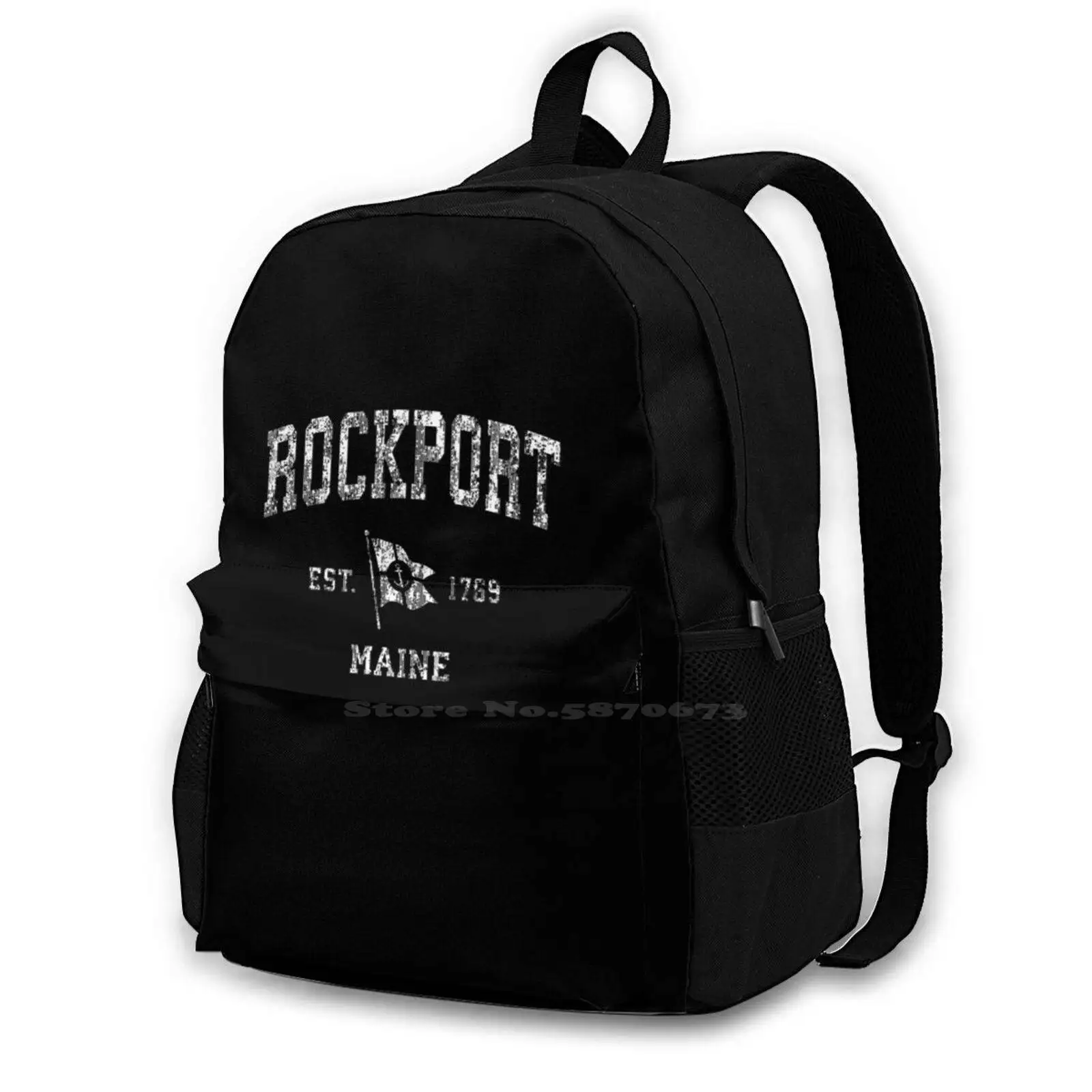 Me Vintage L Boat Anchor Flag Sports School Bag Big Capacity Backpack Laptop 15 Inch Me Vintage L Boat Anchor Flag Sports Nice