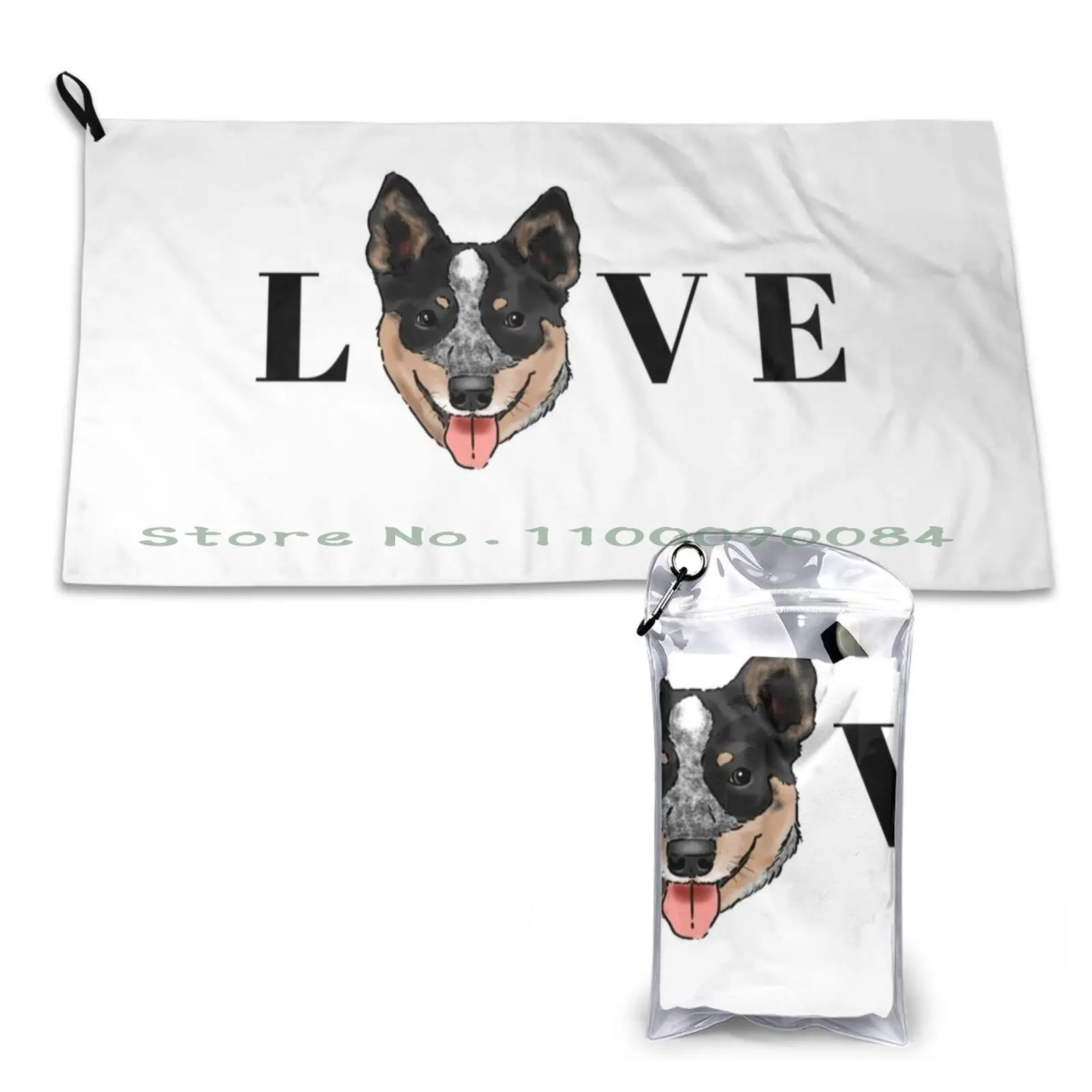 Australian Cattle Dog Lover Blue Heeler Love Graphic Cattle Dog Smiling Cattle Dog Cute Australian Cattle Dog Quick Dry Towel