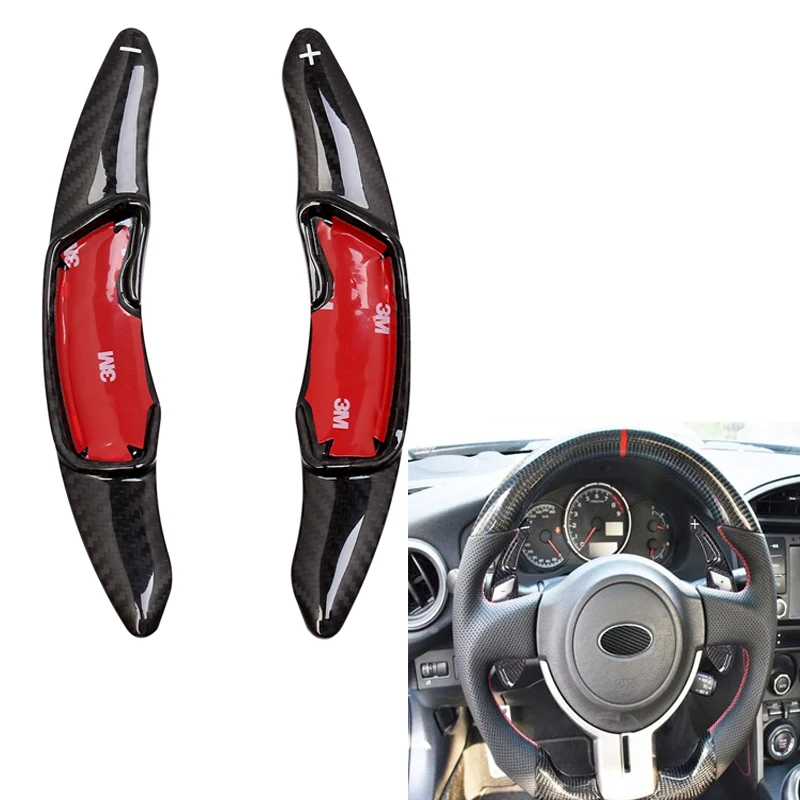 

For Subaru Forester SJ BRZ XV Outback Legacy For Toyota GT86 FR-S Steering Wheel Gear Shifters Paddle Carbon fiber Cover Trim