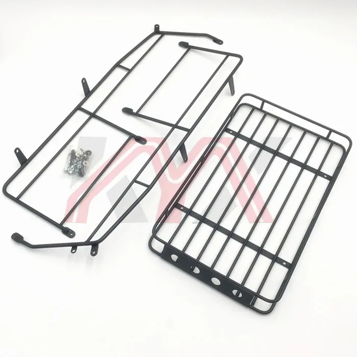 KYX Racing Metal Roof Rack 235*140*20mm Luggage Rack with LED Metal Lamps Lights Upgrades Parts for RC Crawler Car Traxxas TRX4