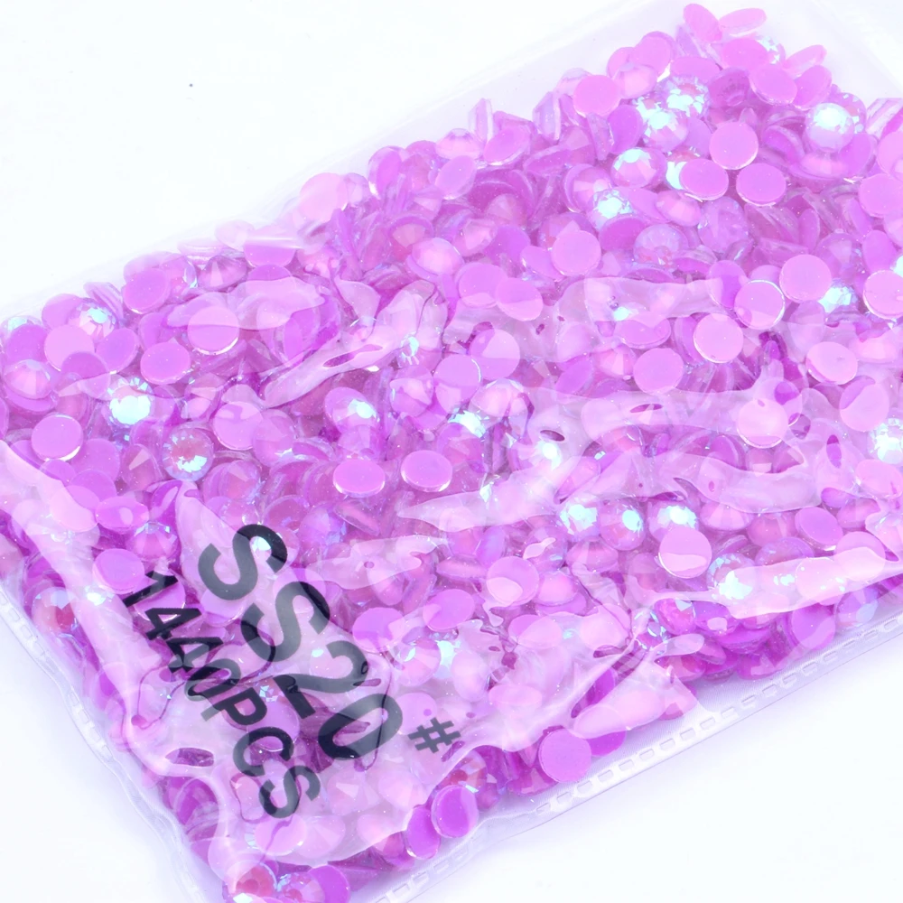 

Fluorescent Rhinestone New Glass Flatback Luminous Strass ss6-ss30 Fluorescent Purple AB Color DIY Nail Jewelry Decorations