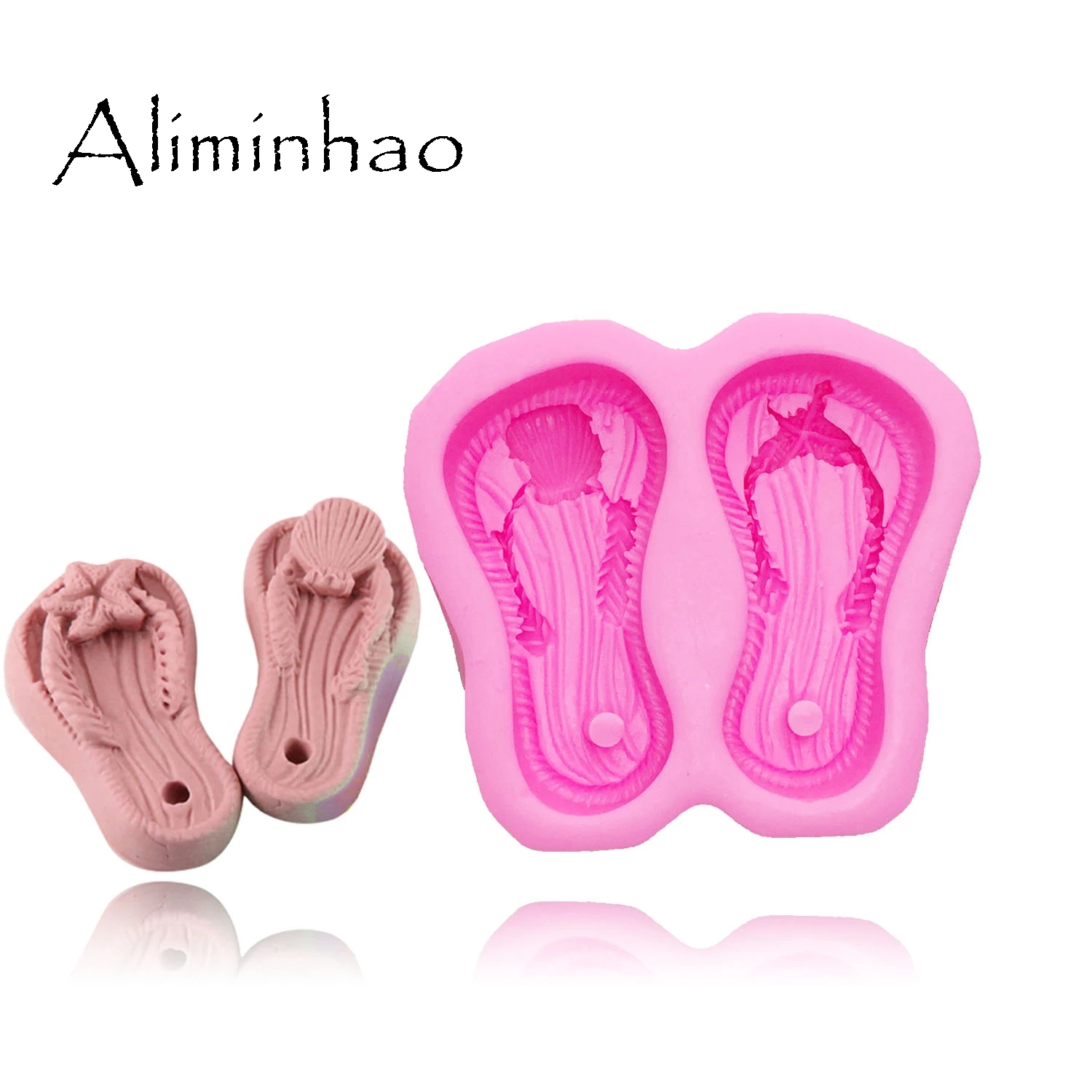 B0723 flip flop shape Sugarcraft Silicone mold slippers fondant cake decorating tools chocolate molds soap form silicon