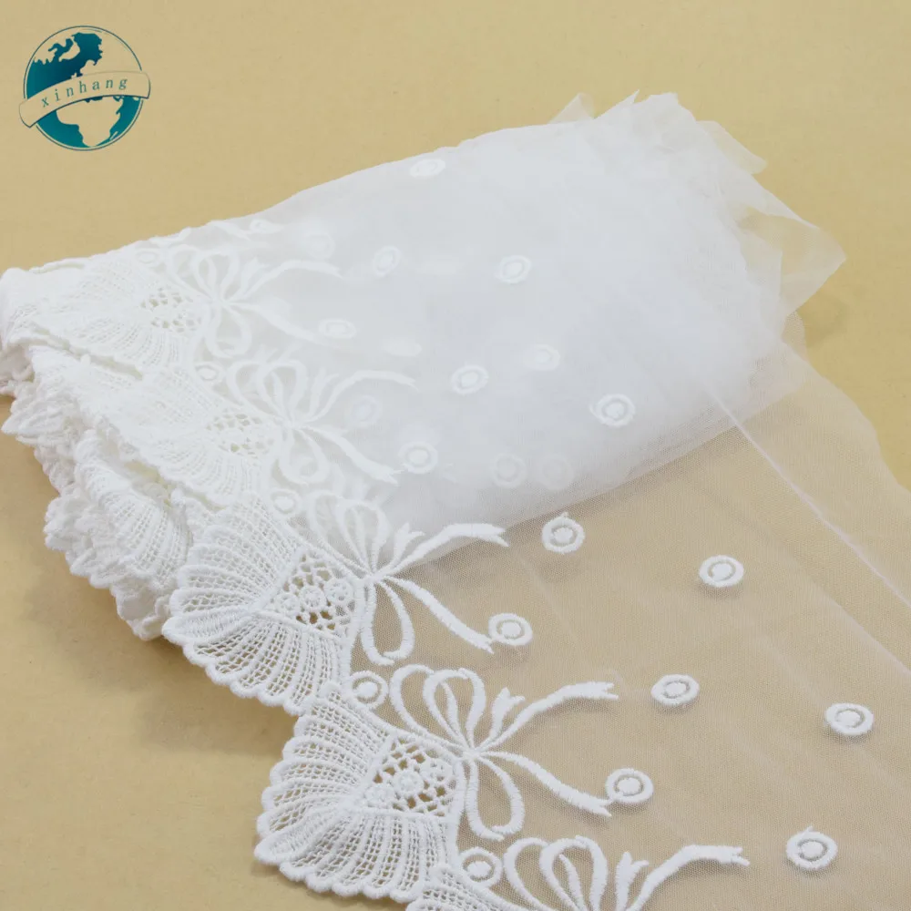 21 سنتيمتر عرض القطن الأبيض التطريز الدانتيل حافة الفرنسية الشريط النسيج جبر Diy الزخارف الحياكة الزفاف الخياطة اكسسوارات # 4186