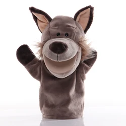 25cm Animal Hand Puppet Wolf Plush Toys Baby Educational Hand Puppets Cartoon Pretend Telling Story Doll Toy for Children Kids