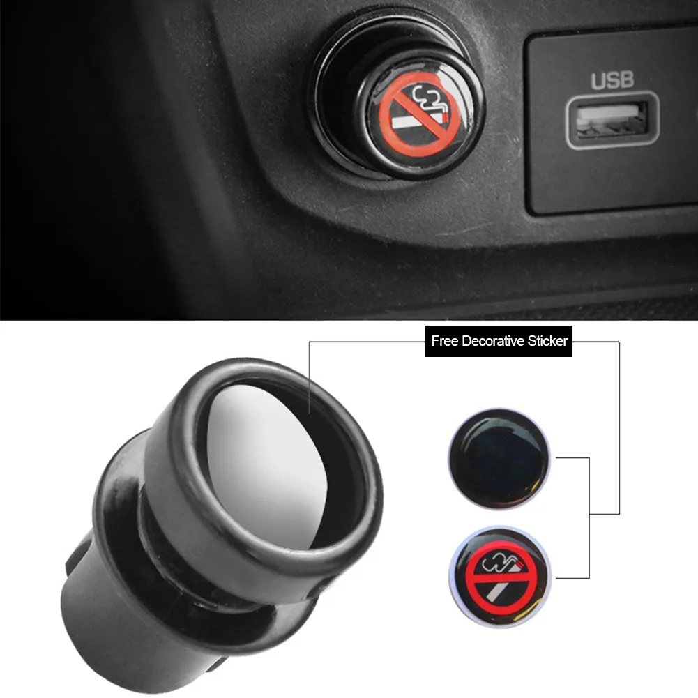 2 Pcs Car Cigarette Lighter Dust Cover Car Charger Cigarette Lighter Plug With Anti-children's Accidental Touch Mark