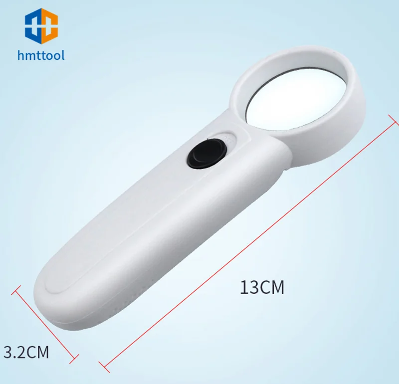 Handheld Type 15X Exclamation Mark Magnifying Glass Double LED Plastic Portable Magnifier For Phone Motherboard Repair Tool