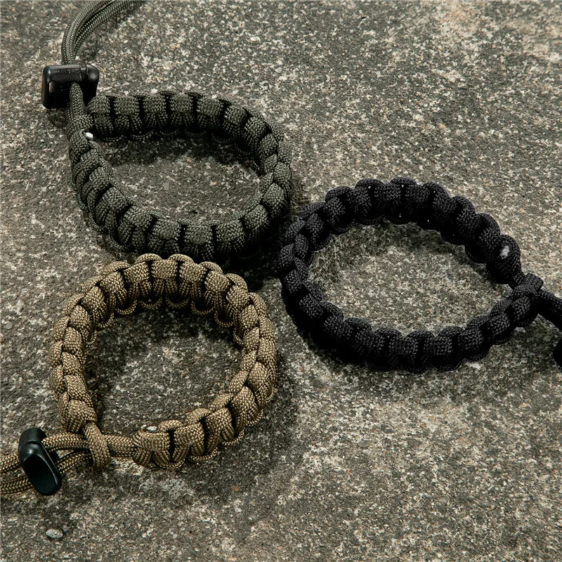 سوار بقاء Paracord مع كاميرا متعددة الوظائف للرجال والنساء ، حبل طوارئ للتخييم والإنقاذ ، مجوهرات قابلة للتعديل