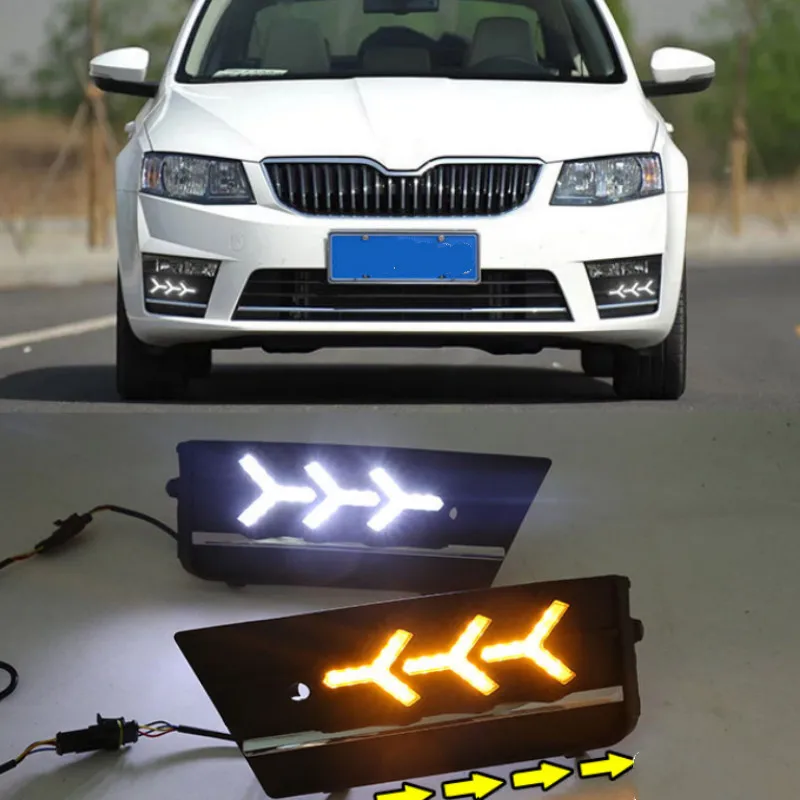 

For Skoda Octavia A7 Sedan /Combi For RS 2013 2014 2015 2016 2017 Car-Styling Front DRL Daytime Running Light Fog Lamp Fog Light