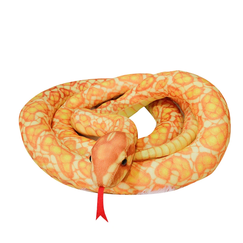 Juguete de peluche de serpiente de la vida Real, Boa gigante Cobra, serpiente larga de peluche, rojo, amarillo, negro, verde, decoración creativa, regalo, 300CM