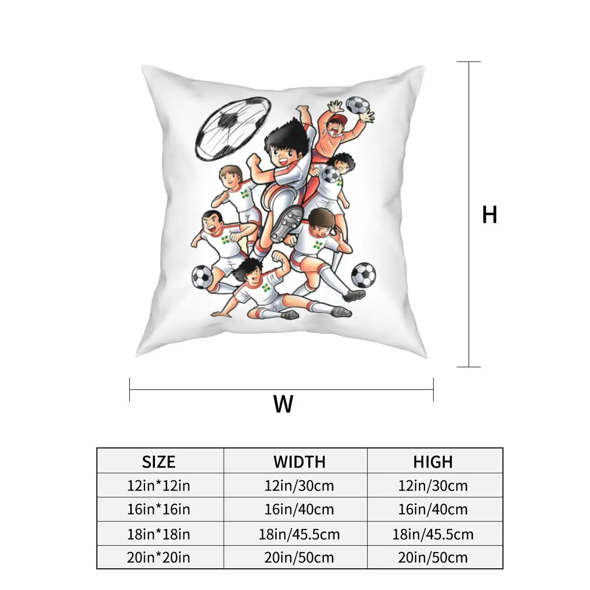 Captain Tsubasa Newteam Pillow Covers Polyester Bed Car Cushion Case Creative Decorative Pillowcase 45*45cm