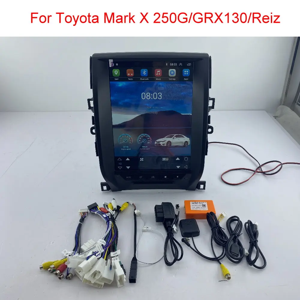 

Car Tesla Style Multimedia For Toyota Mark X 250G/GRX130/Reiz 2010-2018 Android Radio DVD Player GPS Navigation Vertical Screen