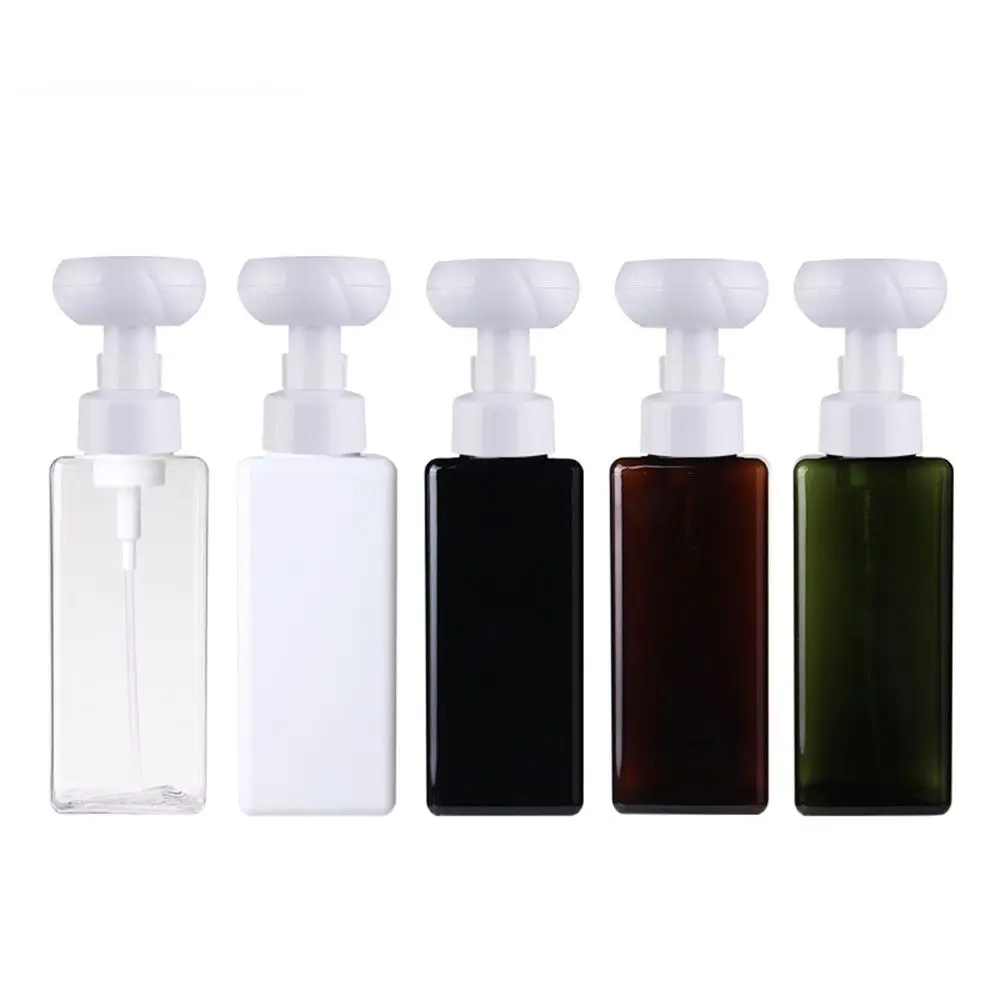 

450ML Shampoo Shower Gel Lotions Foaming Soap Bottle Flower Soap Dispenser Cosmetic Bottle Pump Container