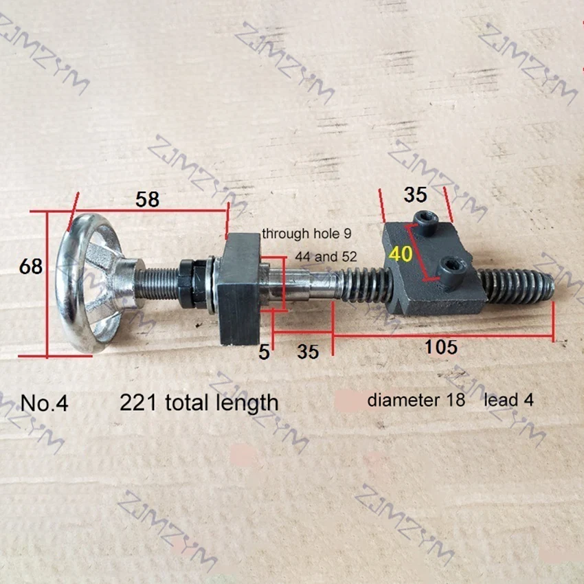 No.4/5 vite volantino vite scorrevole accessorio per elettroutensili carrello scorrevole 4mm asta vite trapezoidale asta con scala portante