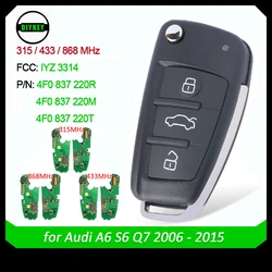 Pilot zdalnego sterowania DIYKEY FSK 315/433/868MHz 8E Chip dla Audi A6 S6 Q7 2004-2015 FCCID: IYZ 3314 P/N: 4F0837220 R / M / T