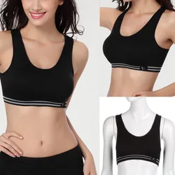 Summer Style Women Cotton Stretch Athletic Vest Gym Fitness Sports Bra no rims Full Cup padded bras colorful plus size tops