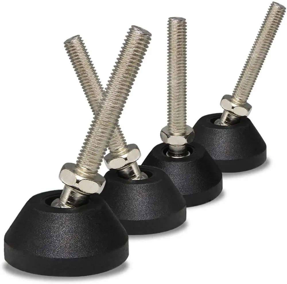 4Pcs Furniture Leveler Swivel Feet ,Threaded Shank Adjustment Pads,Table/Chair/Cabinet/Sofa Medium Legs Leveling