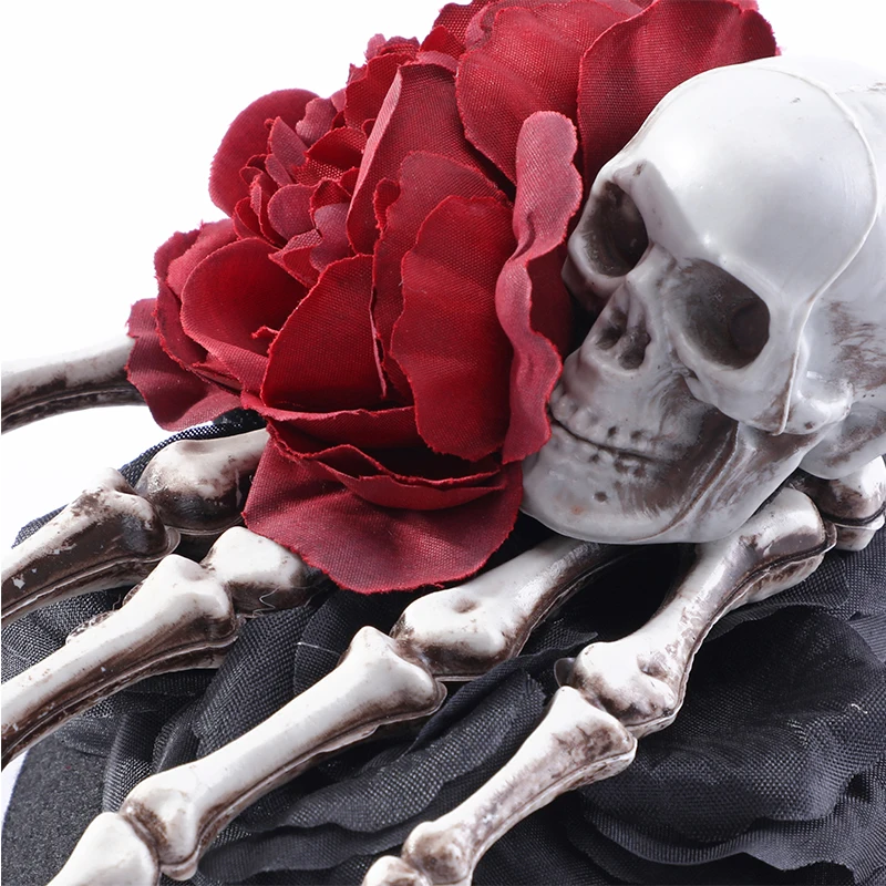 Anime chapéu steam punk mini chapéu superior com esqueleto mão acessórios para o cabelo anime cosplay feminino grampos de cabelo com flores chapéu preto