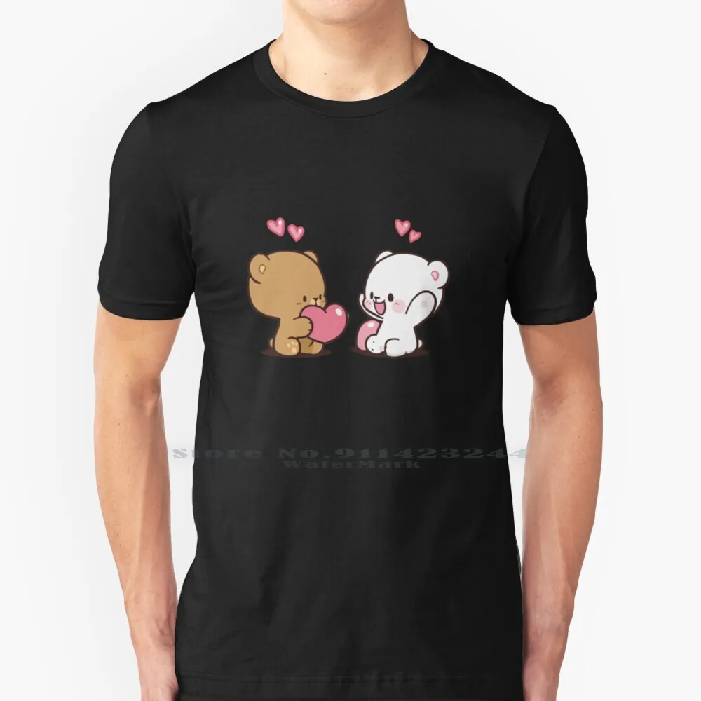 Cute Milk Bears , Funny Cartoon Couple T Shirt Cotton 6XL Funny Cute Cartoongift Funny Cute Cartoon Vintage Tenor Webtoon