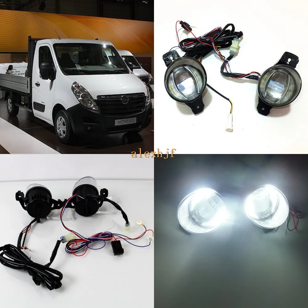 

July King 1600LM 24W 6000K Car LED Q5 Lens Fog Lamp+1000LM 14W Day Running Lights DRL Case for Opel Movano 2010+