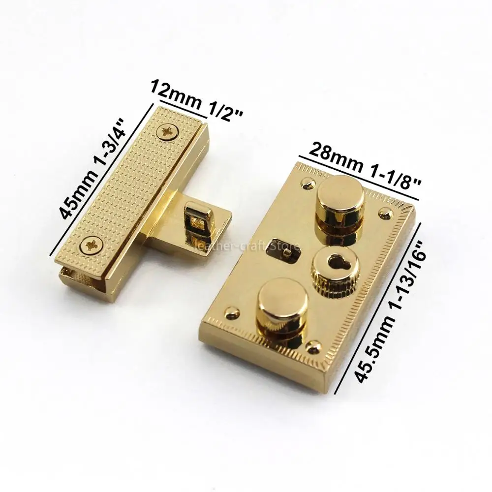 1pcs Metal Zinc Alloy Rectangle Push Lock Durable Novel design For Bag Luggage Hardware DIY Leather Craft Accessorie with Washer